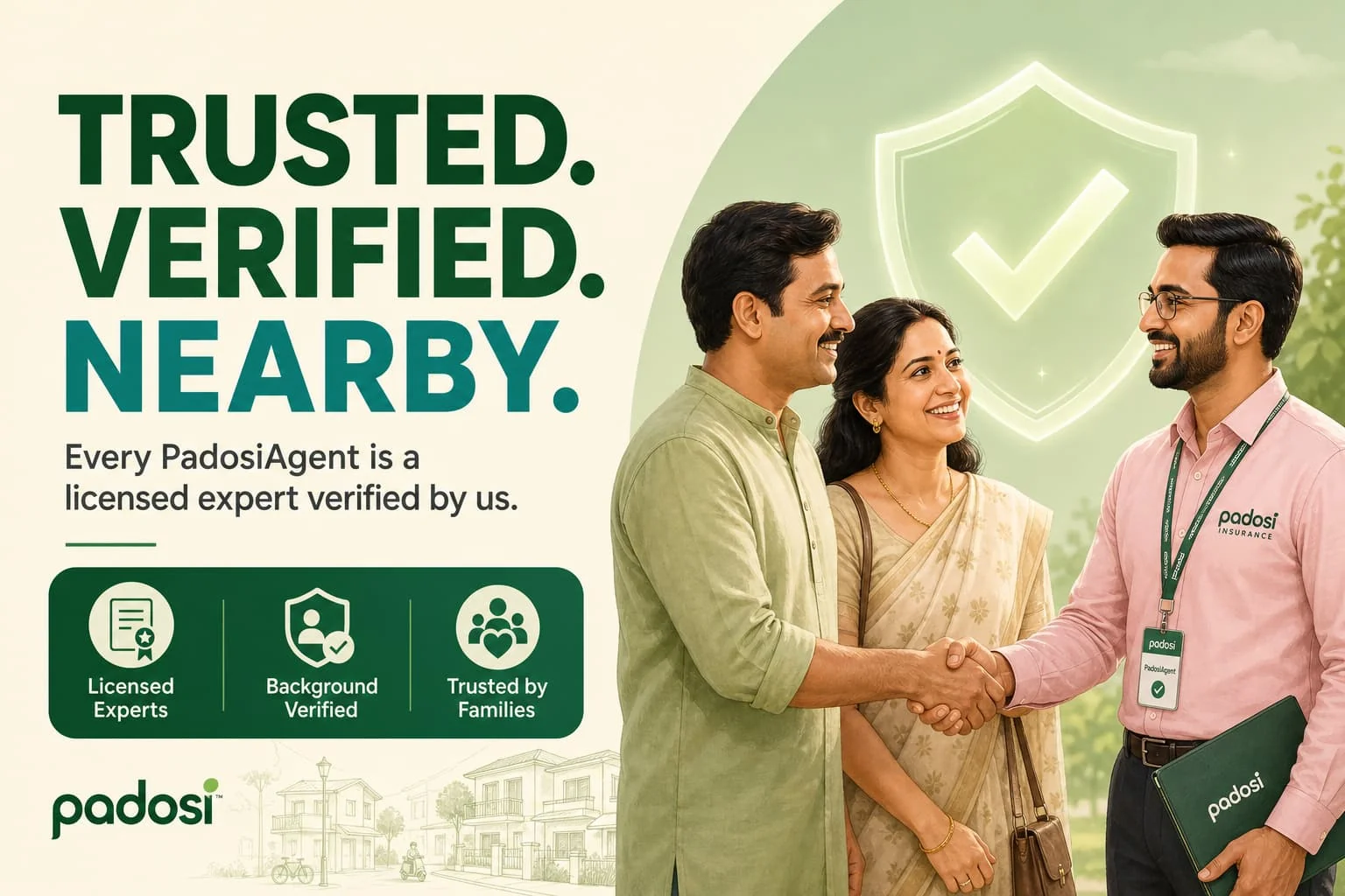 Trusted. Verified. Nearby. Every PadosiAgent is a licensed expert verified by us.